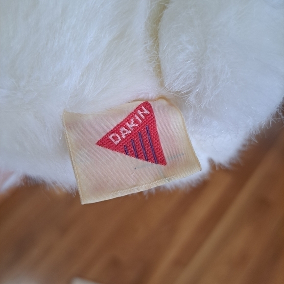 Vintage Dakin Lou Rankin 1992 White Plush Bunny Rabbit Pink Floppy Ears Toy 10" - Picture 3 of 12